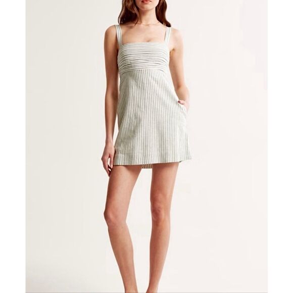 Abercrombie & Fitch Emerson Linen Blend Skort Romper size L Tall - Picture 1 of 11
